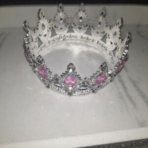 Elegant Silver and Pink Crown